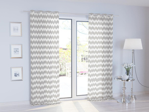 Zigzag Gray Decorative Curtain 140x250