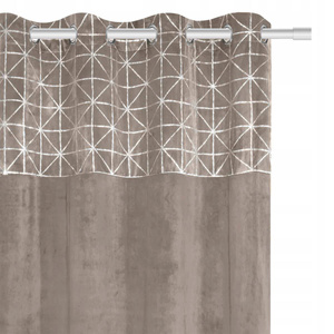 Curtain 140 x 250 Decorative Velvet Glossy C.Beige