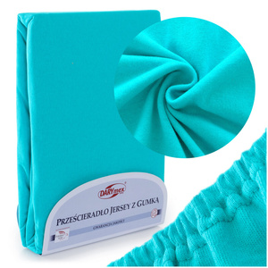 Jersey sheet with elastic 011_D Turquoise 120x200