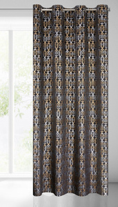 Ready-made Curtain 140 x 250 Laura Drawstring Black+Gold