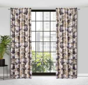 Curtain 140 x 270 Decorative Velvet Lotus Beige+Zie
