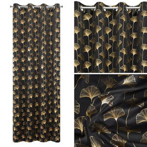 Curtain 135 x 250 Decorative Blackout Clara3 Black
