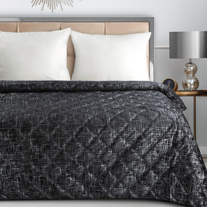 Quilted Velvet Bedspread 170 x 210 Blink6 Black