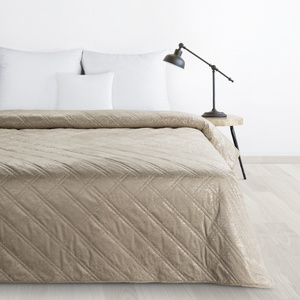 Quilted Velvet Bedspread 170 x 210 Luiz Blink Beige