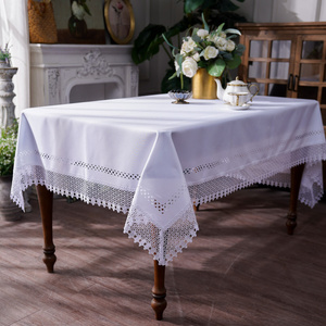 Round Tablecloth Ø 120 Gipiura Pattern 430 White