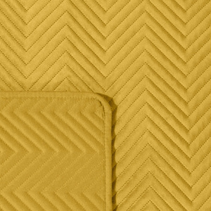 Sofia Mustard Decorative Velour Bedspread 230 x 260