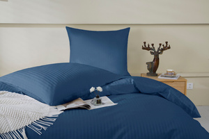 Bedding 140 x 200 2pc Cotton Adamaschek Navy Blue