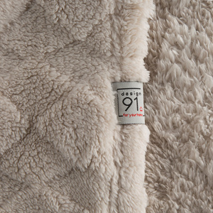 Blanket 70 x 160 Stamped Plush Nancy Beige