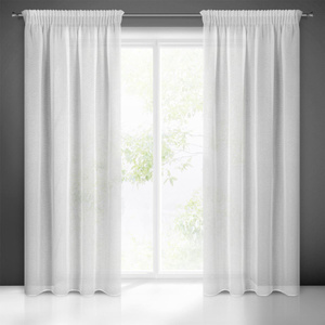 Decorative Curtain Rain 140 x 270 Tape White