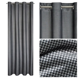 Velvet Darcy Curtain 140 x 250 Pinstripe Black