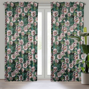 Curtain 140 x 270 Decorative Velvet Palmera Green