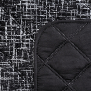 Quilted Velvet Bedspread 200 x 220 Blink6 Black
