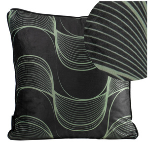 Velvet Pola pillowcase 40 x 40 Black + Green