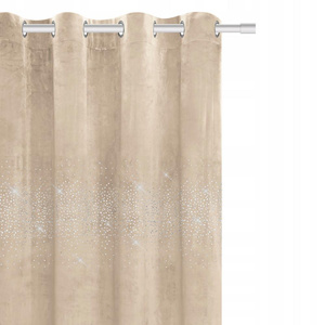Curtain 140 x 250 Decorative Velour Shiny Beige