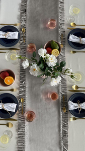 Table Runner 40 x 180 Decorative with Ruffles Ligia 07