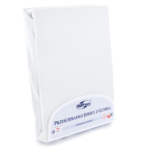 Jersey sheet with elastic 001_D White 60x120