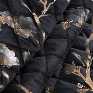 Quilted Velvet Bedspread 200 x 220 Blink5 Black