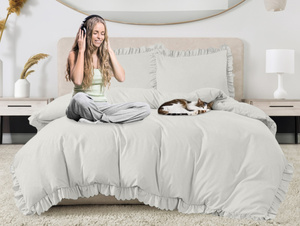 Bedding set 220 x 200 3 pieces with Ruffle Luxury Jowita 07