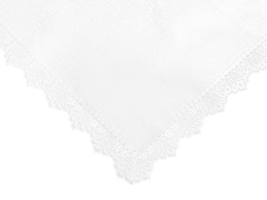 Stain-Resistant Tablecloth 150 x 260 with Lace 2100 White
