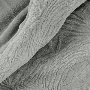 Bedding 220x200 3pc Microfiber Stamped Flano Silver