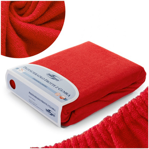 Terry sheet with elastic 016_D Red 120x200