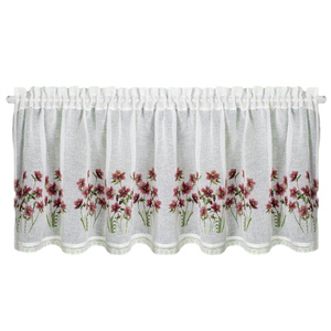 Curtain 60 x 150 Decorative Ready-made Isa White+Bordo