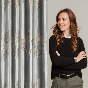 Curtain 140 x 250 Velvet Eyelets Idalia Silver