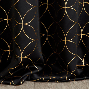 Blackout Abella Black+Gold Decorative Curtain 135 x 250