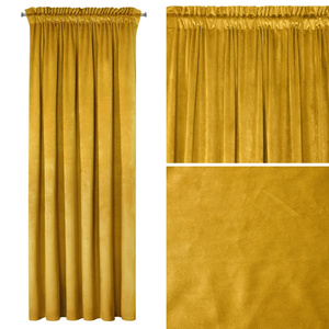 Decorative Curtain D91 Rosa On Tape 140 x 300 Mustard