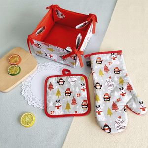 Bread Basket 23 x 23 x 7 Cotton Santa