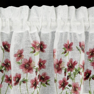 Curtain 30 x 150 Decorative Ready-made Isa White+Bordo