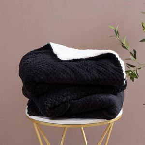 Blanket 150 x 200 Microfiber Lamb Sherpa Black