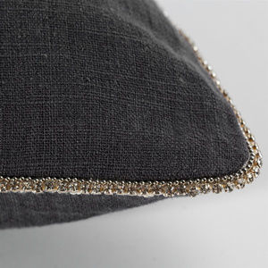 43 x 43 Decorative Linen Pillowcase 22E Black