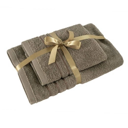 Bath Towel Set 2 pcs Loca Brown