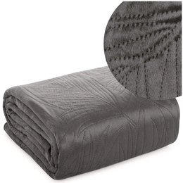 170 x 210 Quilted Velvet Luiz4 Graphite Bedspread