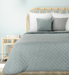 Bedspread 170 x 210 Quilted Linen1 Mint