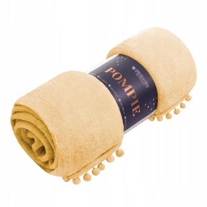 Blanket 150 x 200 Microfiber Pompie Pompoms Mustard