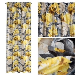 Velvet Venice Tape Curtain 140 x 270 Mustard