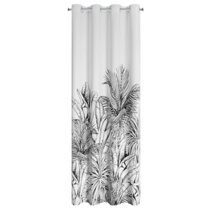 Curtain 140 x 250 Ready-made Nerina Drawstrings Bia+Black