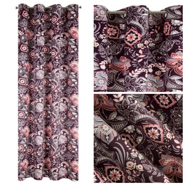 Curtain 140 x 250 Decorative Velvet Mirei Maroon