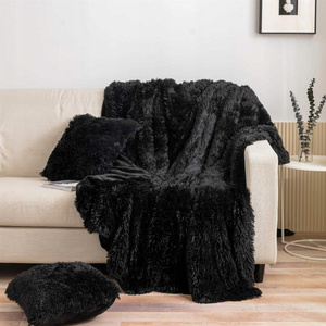 Blanket 200 x 220 Italian Fur Yeti Black
