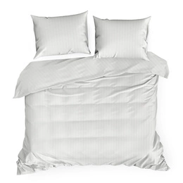 Bedding 220 x 200 3pcs Cotton Satin Vera White