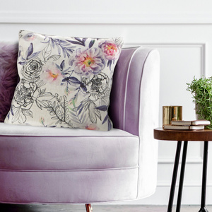 Decorative Linen 17 Cream+Black pillowcase 45 x 45