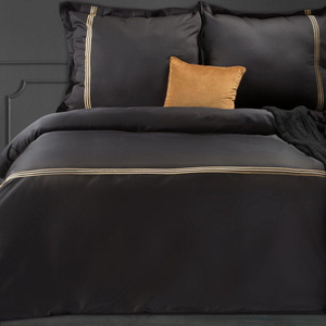 Bedding 160 x 200 Embroidered Embroidery4/St/ Black + Gold