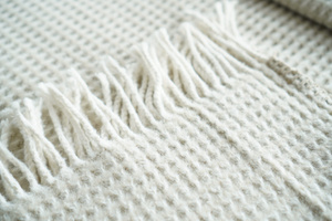 150 x 200 Cotton-Acrylic Blanket Check Taupe