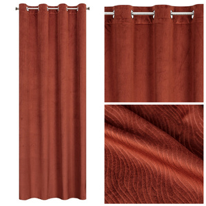 Velvet Lili Curtain 140 x 250 Mahogany Sash