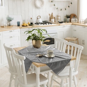 Tablecloth 85 x 85 Decorative Velvet Soft Ash