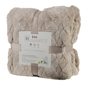 Blanket 150 x 200 Stamped Plush Nancy Beige