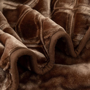 Blanket 160 x 200 Acrylic Stamped Vito Brown