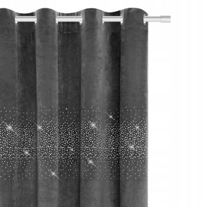 Curtain 140 x 250 Decorative Velour Shiny Graphite